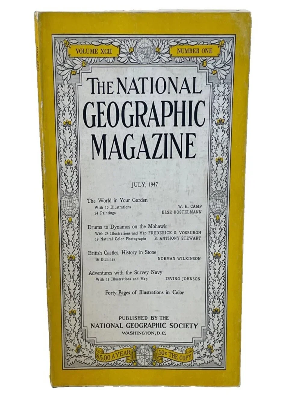 Vintage National Geographic Magazine July 1947 Vol 92 No 1 Mohawk River Garden